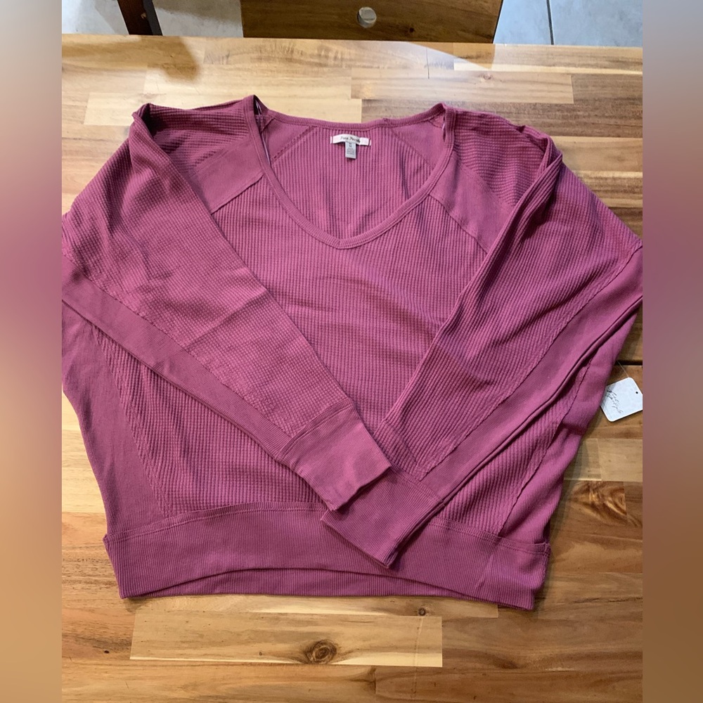 Free People Santa Clara Mulberry Thermal Top| NWT. - Picture 2 of 8